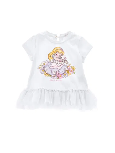 Monnalisa Kids'   Alice Dress With Rhinestones In White
