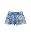 Monnalisa Ausgestellte Alice-jeansshorts In Stone Bleach