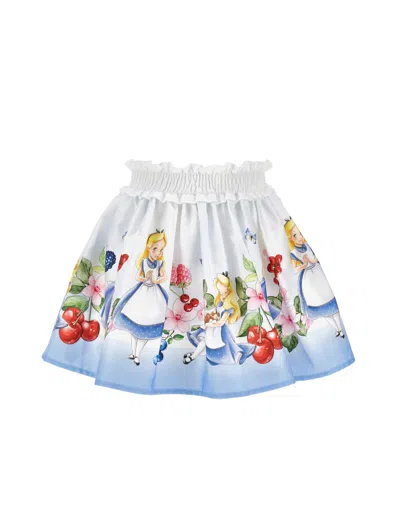 Monnalisa Kids' Alice-satinrock In White