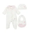 Monnalisa All-in-one, Hat And Bib Set (1-9 Months) In Pink