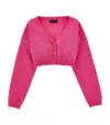 Monnalisa Cropped All-over Rhinestone Cardigan