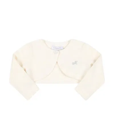 Monnalisa Angora Wraparound Cardigan In White
