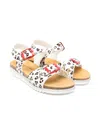 Monnalisa Animal-print Sandals In Neutrals