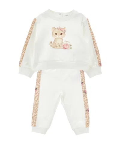 Monnalisa Animal-print Graphic-print Tracksuit In White