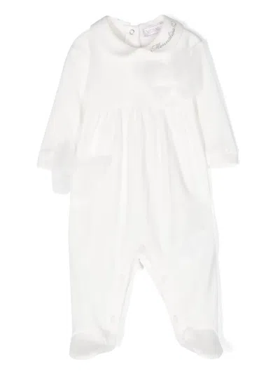 Monnalisa Babies' Appliqué-detailing Cotton Pyjamas In White