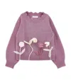 Monnalisa Appliqué-flower Sweater (2-16 Years) In Pink