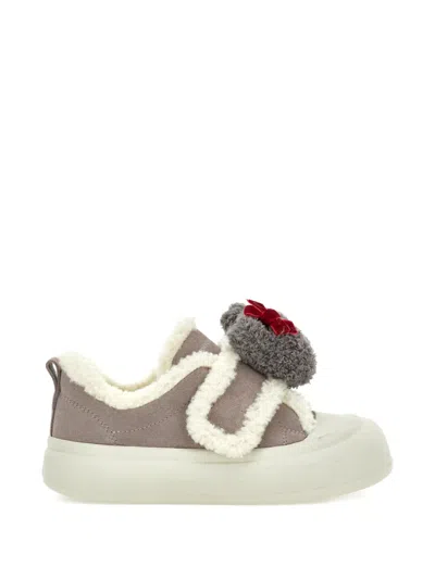 Monnalisa Kids' Appliqué-detail Touch-strap Boots In Brown