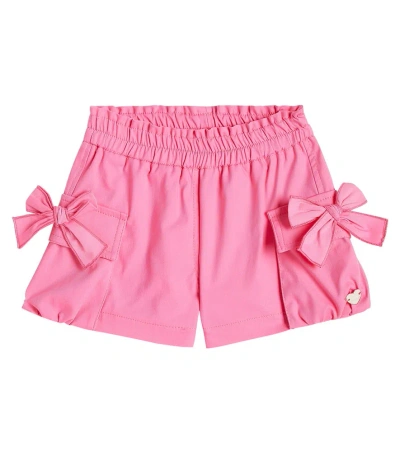 Monnalisa Baby Batavia Cotton-blend Cargo Shorts In Pink