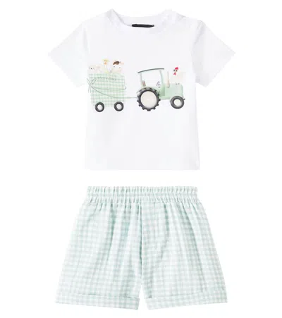 Monnalisa Baby Set Aus T-shirt Und Shorts In Grün