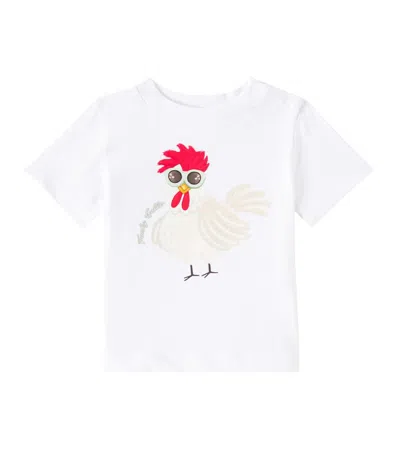 Monnalisa Baby Cotton Jersey T-shirt In Weiss
