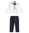Monnalisa Elegant Cotton Set In Weiss