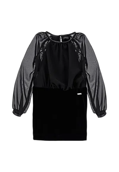 Monnalisa Kids' Baby Dress  41b910_2908 In Black