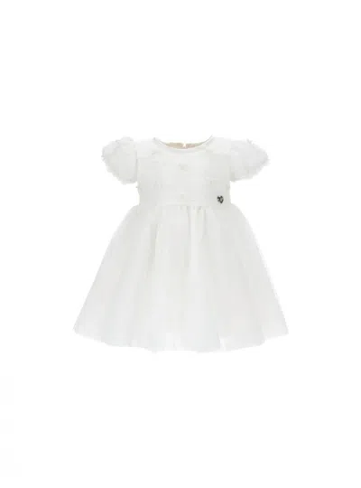 Monnalisa Kids' Baby Dress  73f903_6086 In White