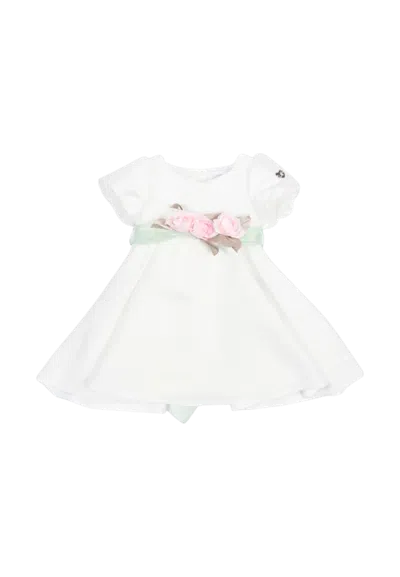 Monnalisa Kids' Baby Dress  73g903_7302 In White
