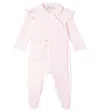 Monnalisa Baby Embroidered Cotton Onesie In Pink