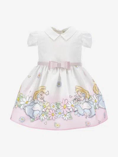 Monnalisa Kids' Alice-popelinekleid In White