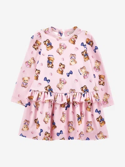 Monnalisa Baby Girls Bear Milano Dress In Pink