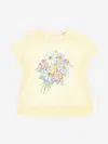 Monnalisa Baby Girls Bouquet T-shirt In Yellow
