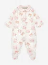 Monnalisa Baby Girls Bow And Flower Print Babygrow In White