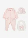 Monnalisa Baby Girls Bow Babygrow Set In Pink