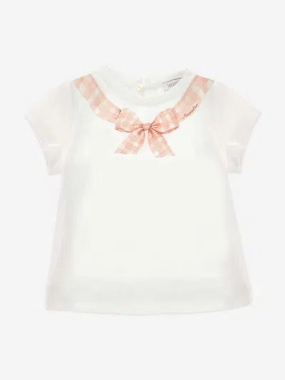 Monnalisa Kids' Baby Girls Bow Print T-shirt In White