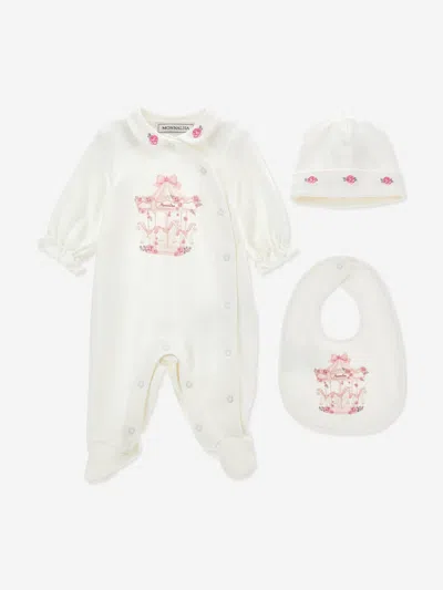 Monnalisa Baby Girls Carousel Babygrow Gift Set In White