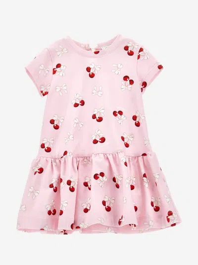 Monnalisa Baby Girls Cherries Jersey Dress In Pink