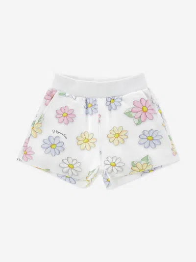 Monnalisa Baby Girls Daisy Print Shorts In White