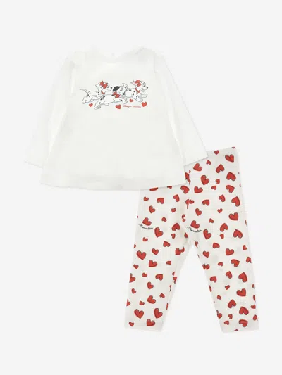 Monnalisa Baby Girls Disney 101 Dalmations Leggings Set In White