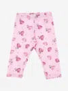 Monnalisa Floral Hearts-printed Leggings In Pink