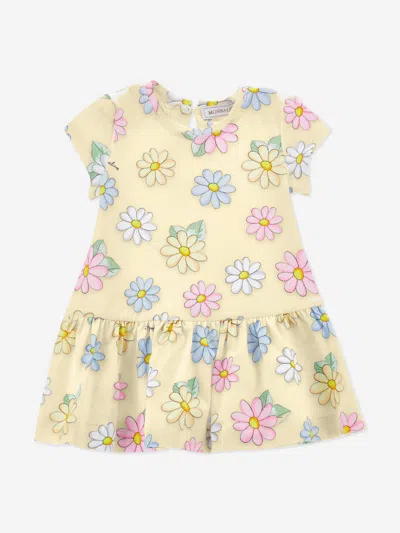 Monnalisa Baby Girls Flower Print Dress In Yellow