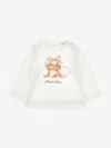 Monnalisa Baby Girls Long Sleeve Puppy T-shirt In White