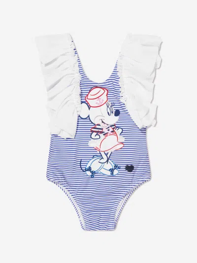 Monnalisa Babies' Minnie Mouse Swimsuit In White