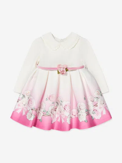 Monnalisa Baby Girls Neoprene Rose Dress 36 Months Ivory By Childsplay Clothing