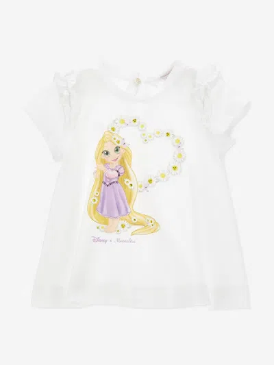 Monnalisa Baby Girls Princess Maxi T-shirt In White