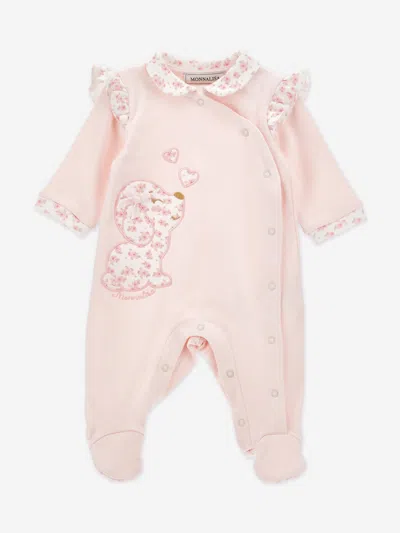 Monnalisa Kids'  Baby Girls Puppy Babygrow In Pink