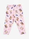 Monnalisa Teddy Bear-printed Leggings In Pink