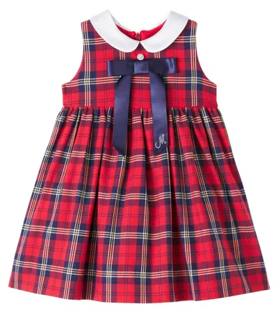 Monnalisa Baby Plaid Cotton-blend Dress In Multi