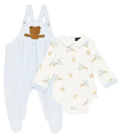 Monnalisa Baby Playsuit And Bodysuit Set In Multicoloured