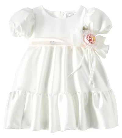 Monnalisa Baby Princess Floral-appliqué Dress In White