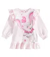Monnalisa Girls Pink Cotton Disney Dress In Pink