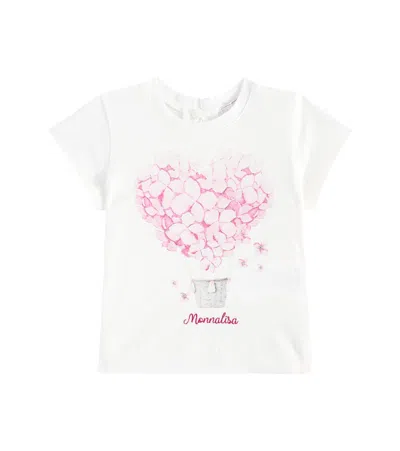 Monnalisa Baby Printed Cotton Jersey T-shirt In White