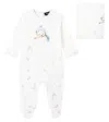 Monnalisa Baby Printed Cotton Onesie And Blanket In Multi