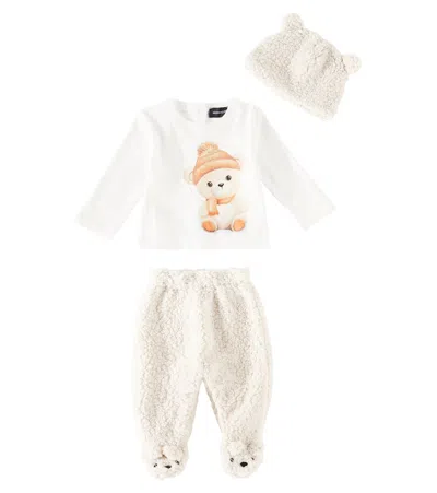 Monnalisa Baby Set Aus Longsleeve, Hose Und Mütze In Multicolor