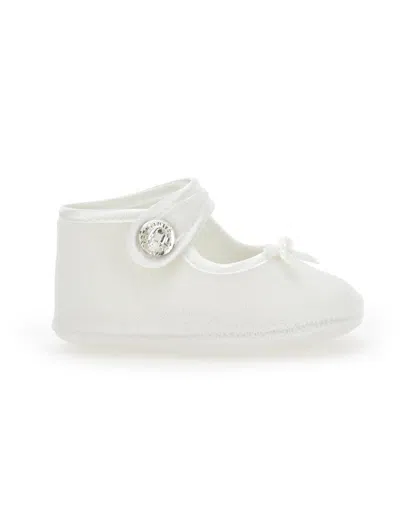 Monnalisa Baby Shoes With Bow In Cream