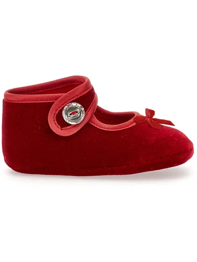 Monnalisa Baby Shoes With Bow In Red