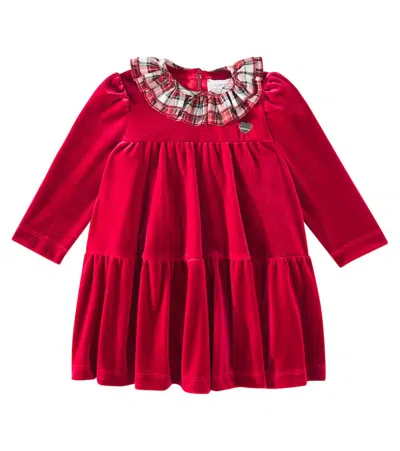 Monnalisa Baby Tartan Tiered Dress In Rot