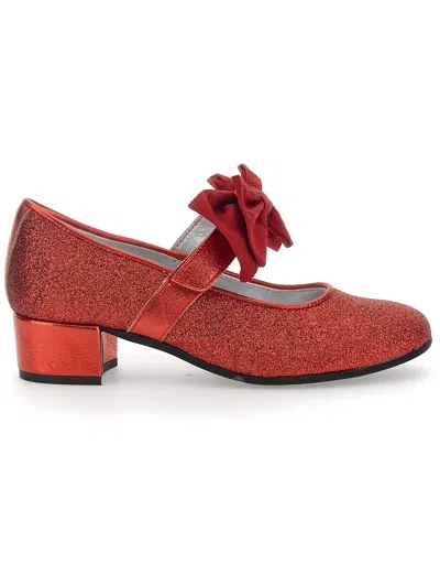Monnalisa Kids' 35mm Bow-detail Leather Ballerina Shoes In Red