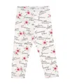 Monnalisa Bambina Leggings A Fantasia In Jersey Di Cotone In White