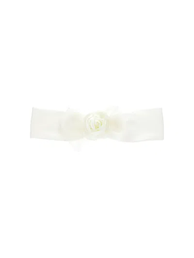 Monnalisa Kids'   Band With Embossed Flower In White